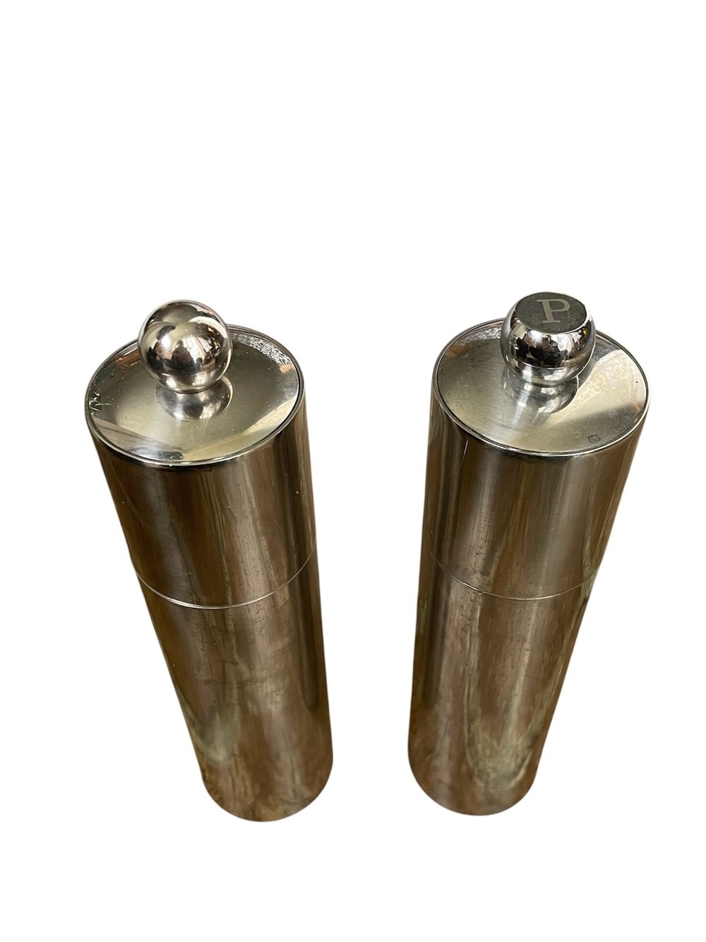 COLE & MASON Vintage MCM Stainless Steel Salt & Pepper Mill Grinder Set
